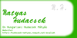 matyas hudacsek business card